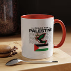 Peace for Palestine Accent Coffee Mug