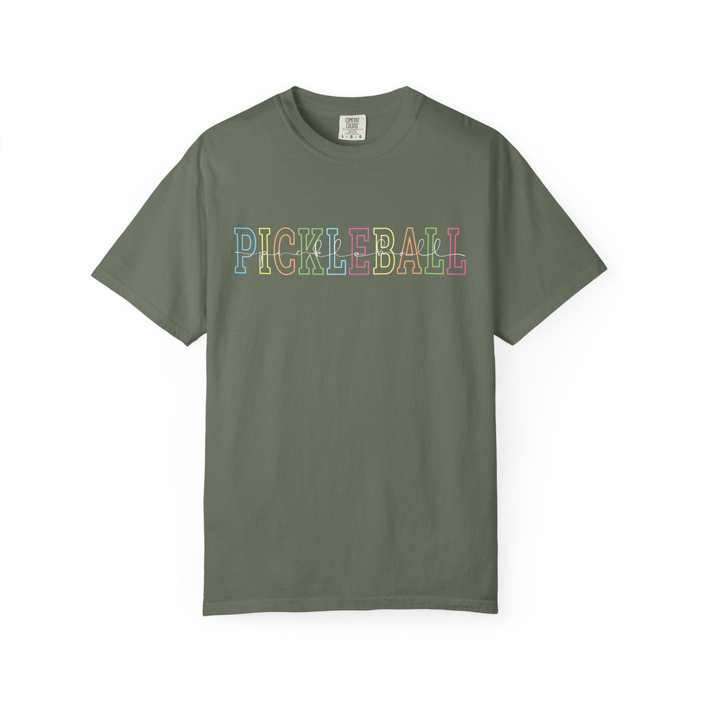 Pickleball Typography T-Shirt | Casual Athletic Tee for Players - Moss / S