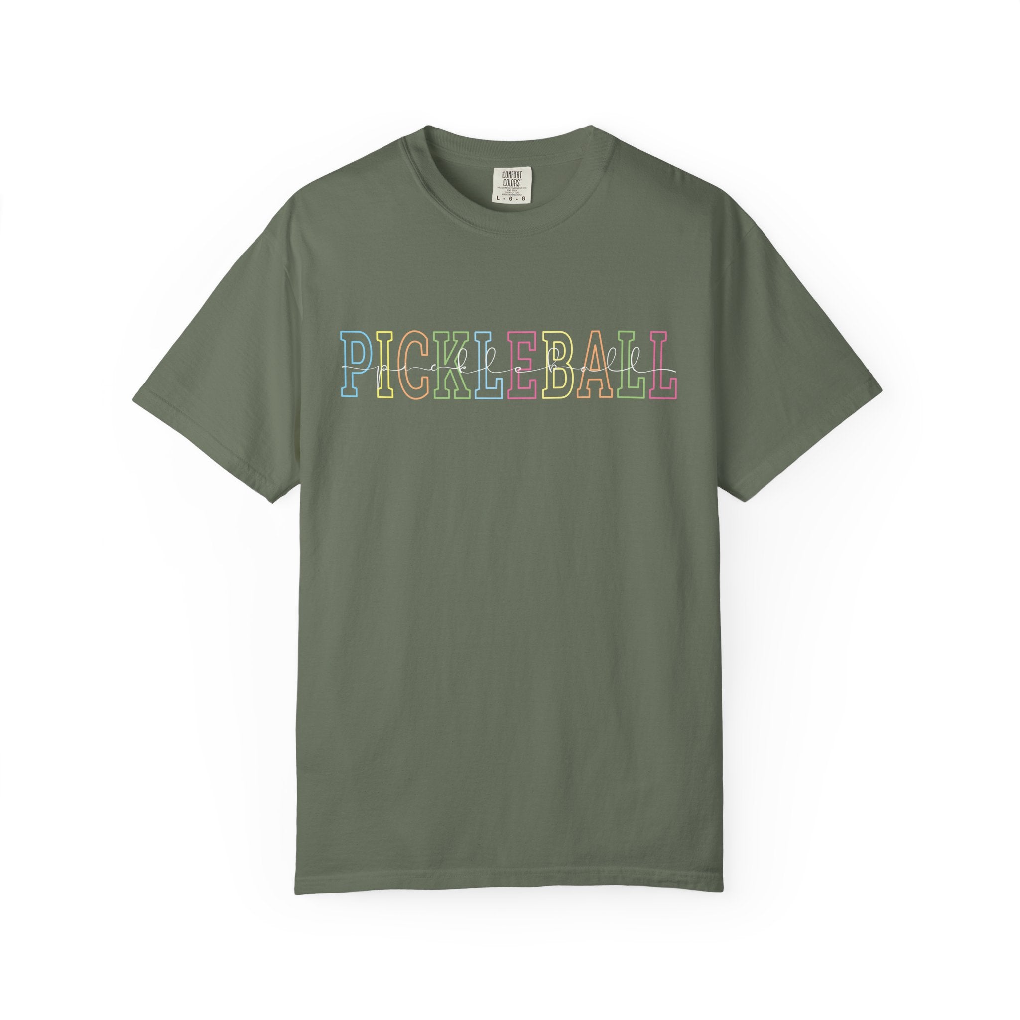 Pickleball Typography T-Shirt | Casual Athletic Tee for Players - Moss / S