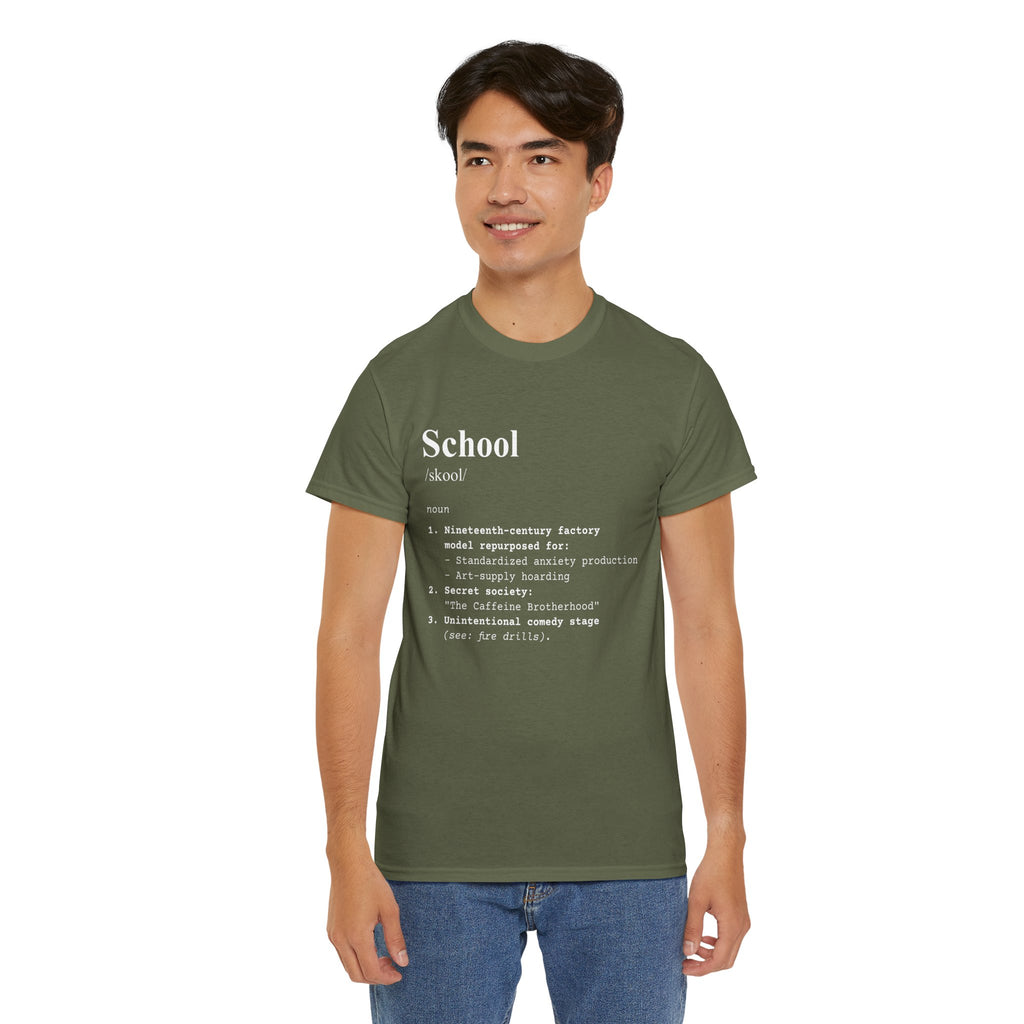 School Definition Unisex Tee Perfect for Students Teachers Casual Wear Back to School Birthday Gifts Graduation