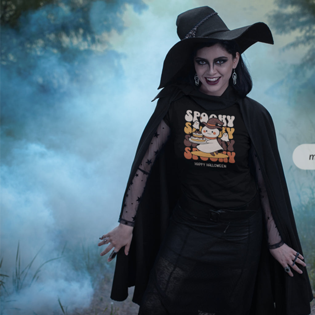 Spooky Halloween T-Shirt: Ghost Graphic Tee Design - T-Shirt