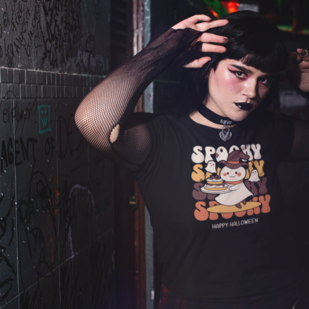 Spooky Halloween T-Shirt: Ghost Graphic Tee Design - T-Shirt