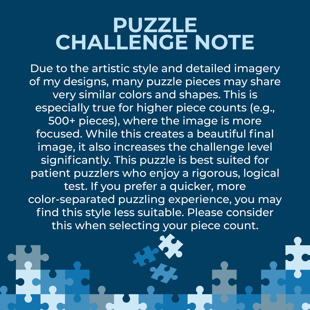 Puzzle Challenge Notice about the Jigsaw Puzzles Difficulty level and the challenges to expect.