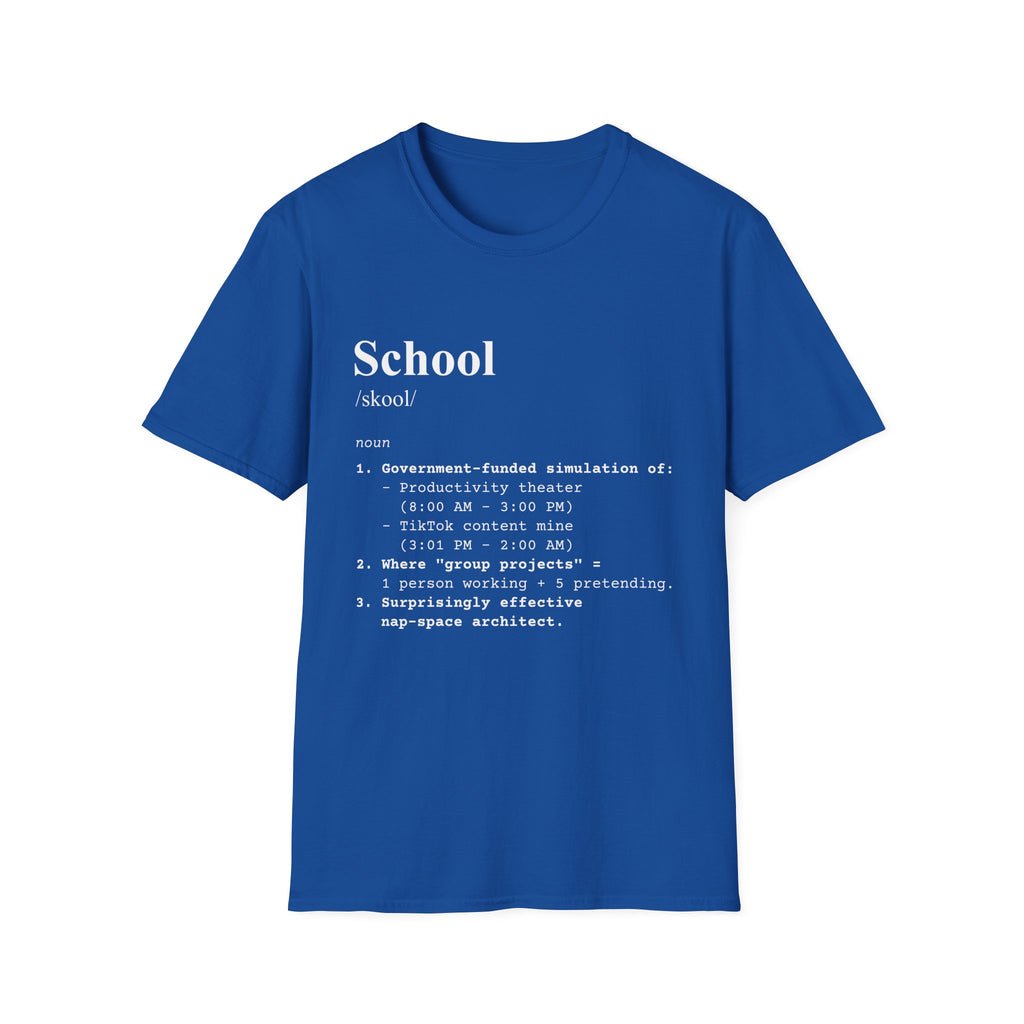 School Definition T-Shirt (V1) - Royal / S - T-Shirt