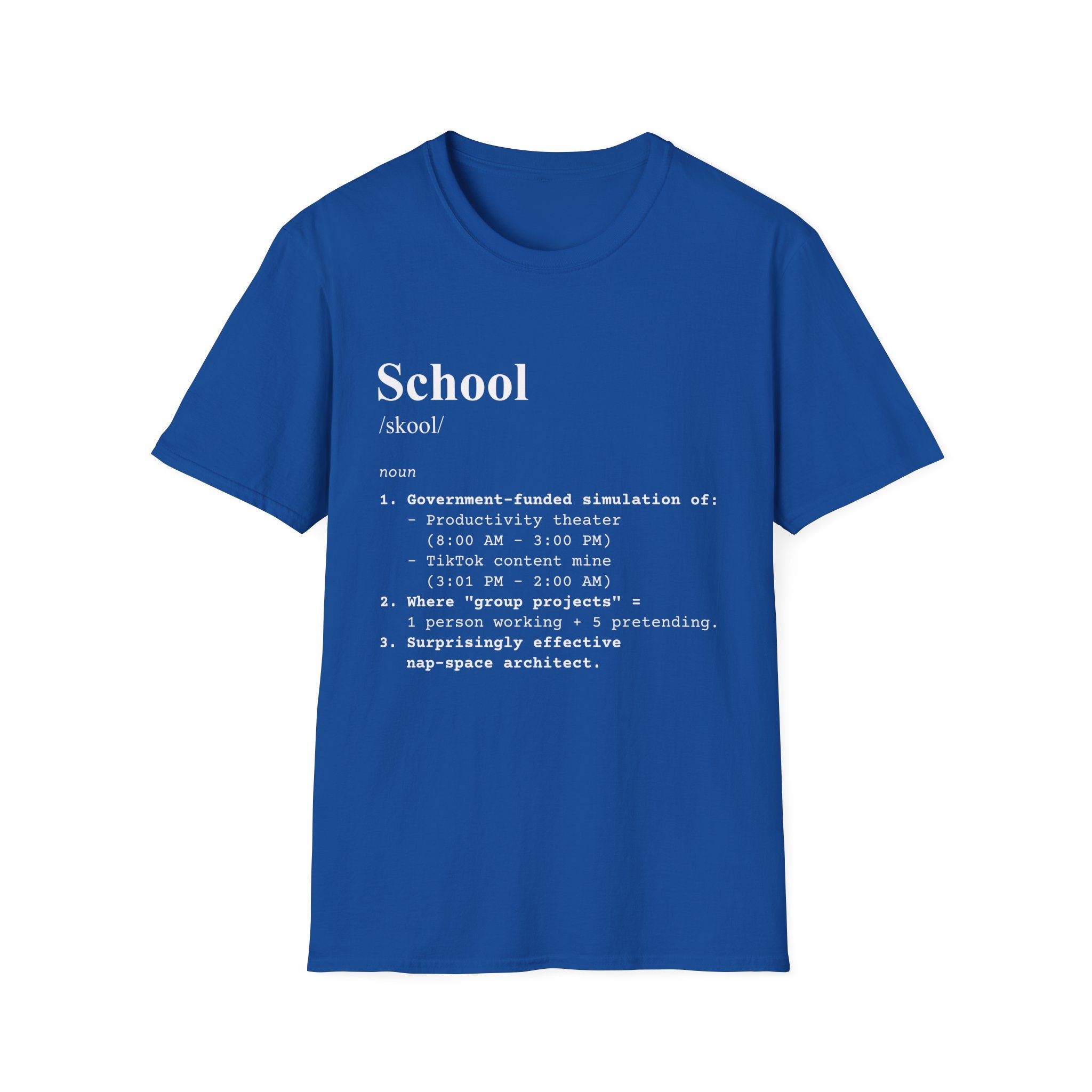 School Definition T-Shirt (V1) - Royal / S - T-Shirt