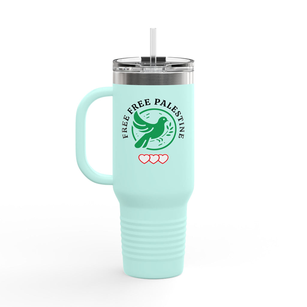 Free Palestine Insulated Travel Mug - 40oz / Teal