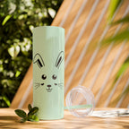 Cute Bunny Skinny Tumbler 20oz with Straw - Mug