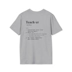 Teacher Definition T-Shirt (V3 - Back Print) - Sport Grey / S - T-Shirt
