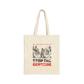 Stop the Genocide Cotton Canvas Tote Bag - Natural / 15’’ x 16’’ - Bags