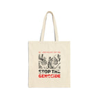 Stop the Genocide Cotton Canvas Tote Bag - Natural / 15’’ x 16’’ - Bags