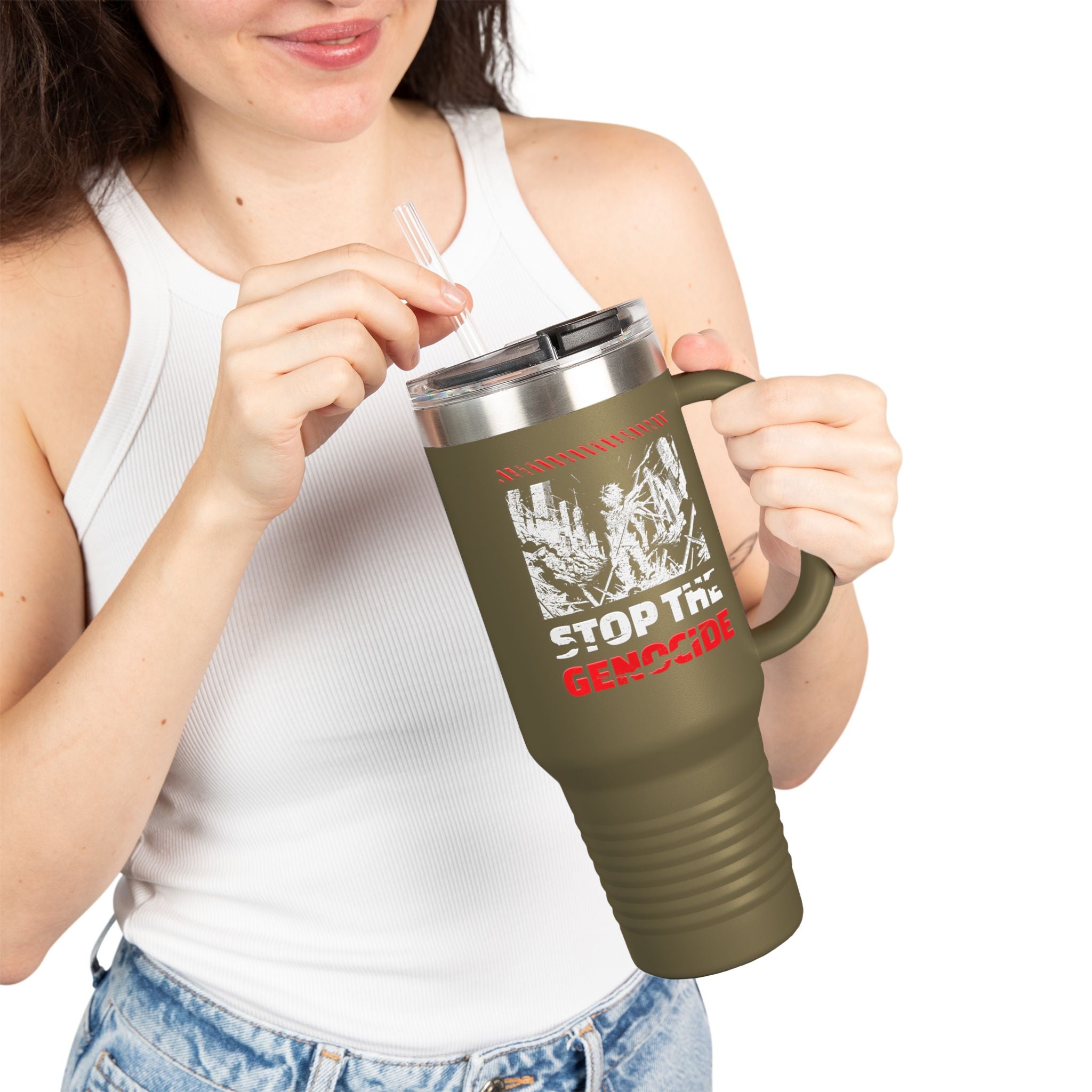 Stop the Genocide Insulated Travel Mug