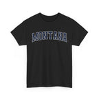 Black t-shirt with 'MONTANA' printed on a white background
