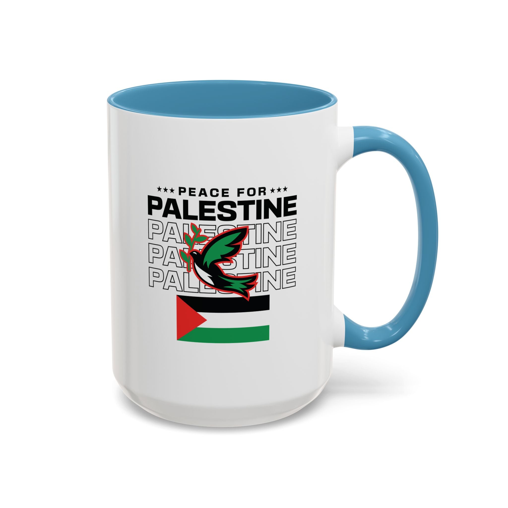 Peace for Palestine Accent Coffee Mug