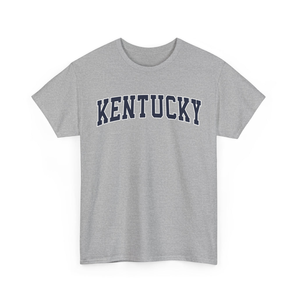 Gray t-shirt with 'Kentucky' printed on a white background