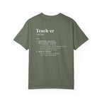 Teacher Definition T-Shirt (V1 - Back Print) - Moss / S - T-Shirt
