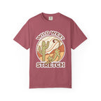 Cat Cowboy Yoga T-Shirt | Wild West Adventure Graphic Tee - Crimson / S