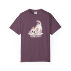 ’Meowga’ Cat Yoga T-Shirt | Cute Kitten Stretch Pose Graphic Tee - Berry / S
