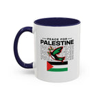 Peace for Palestine Accent Coffee Mug - 11oz / Navy