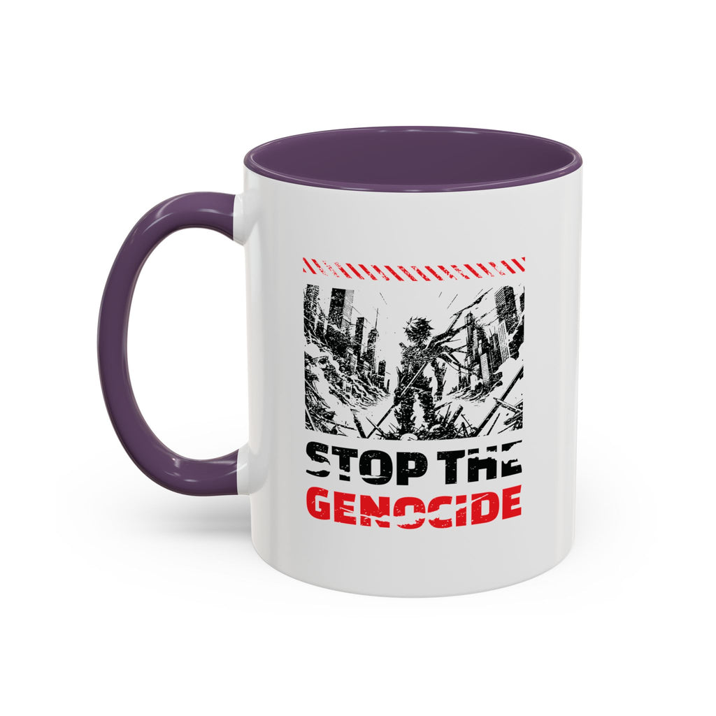 Stop the Genocide Accent Coffee Mug - 11oz / Purple