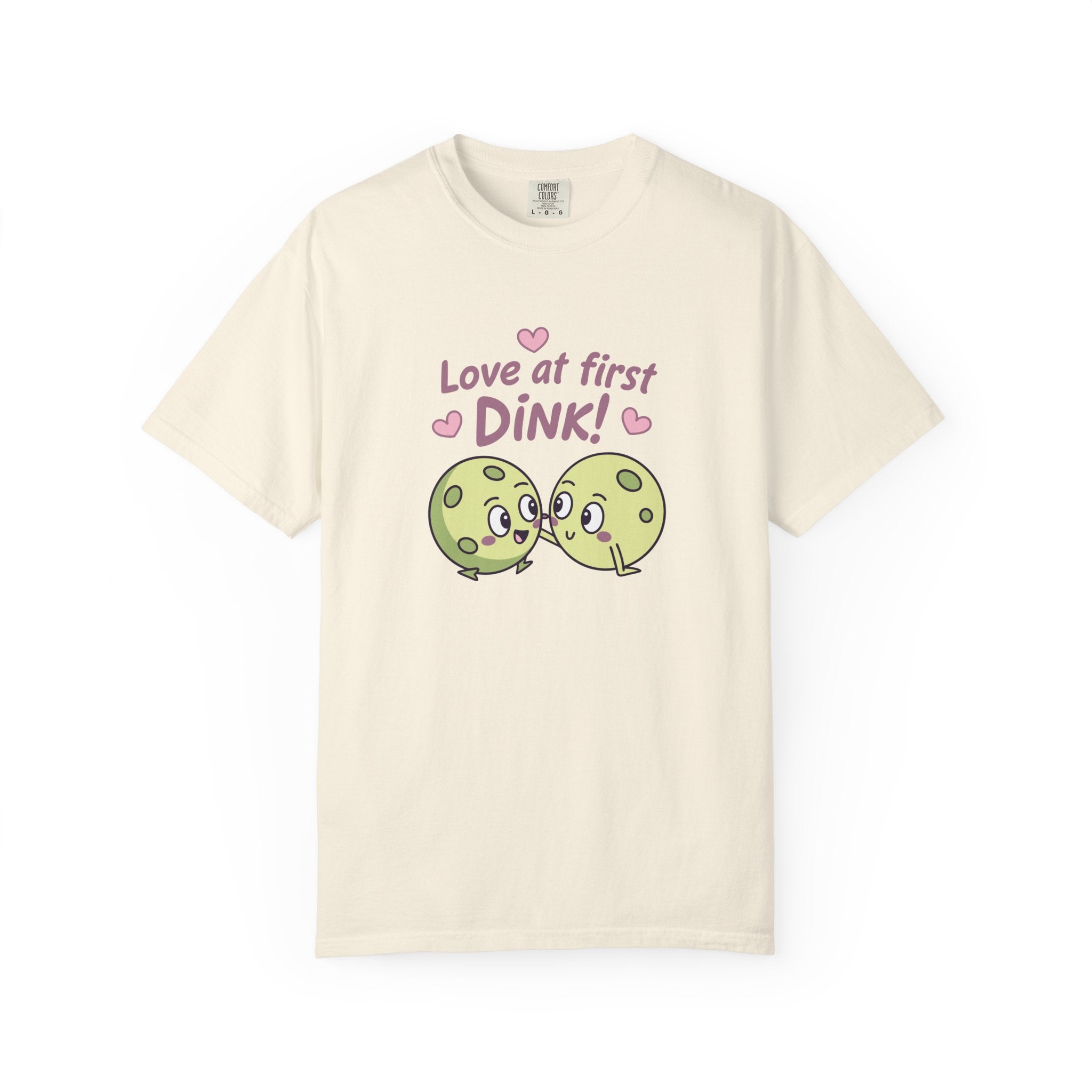 ’Love At First DINK’ Pickleball T-Shirt | Funny Couples Gift Tee - Ivory / S