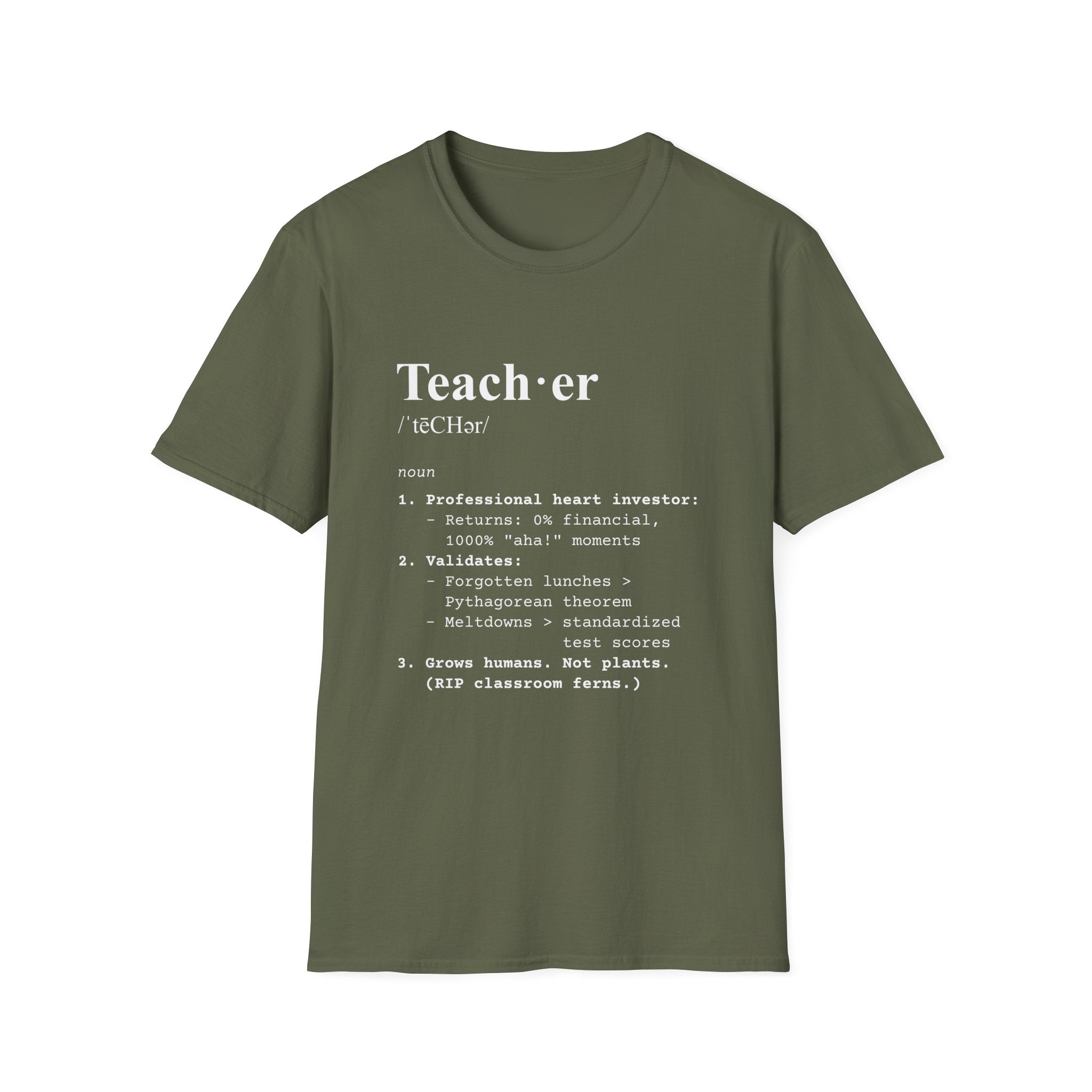 Teacher Definition T-Shirt (V4) - Military Green / S - T-Shirt