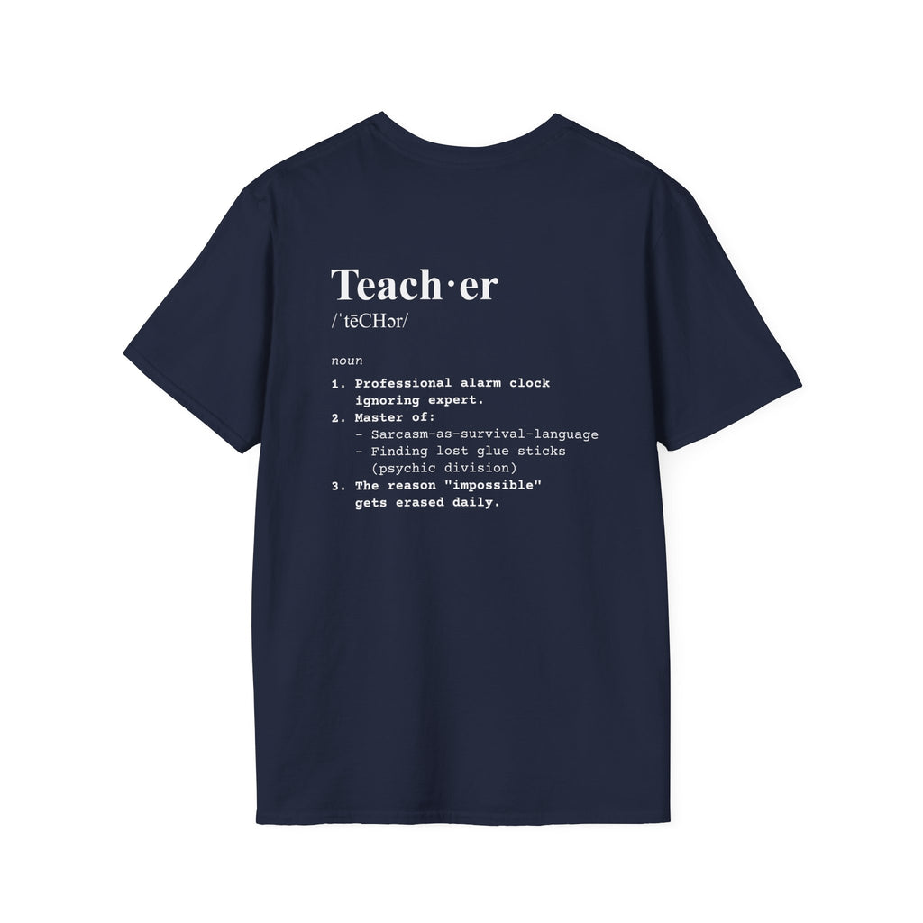 Teacher Definition T-Shirt (V3 - Back Print) - Navy / S - T-Shirt