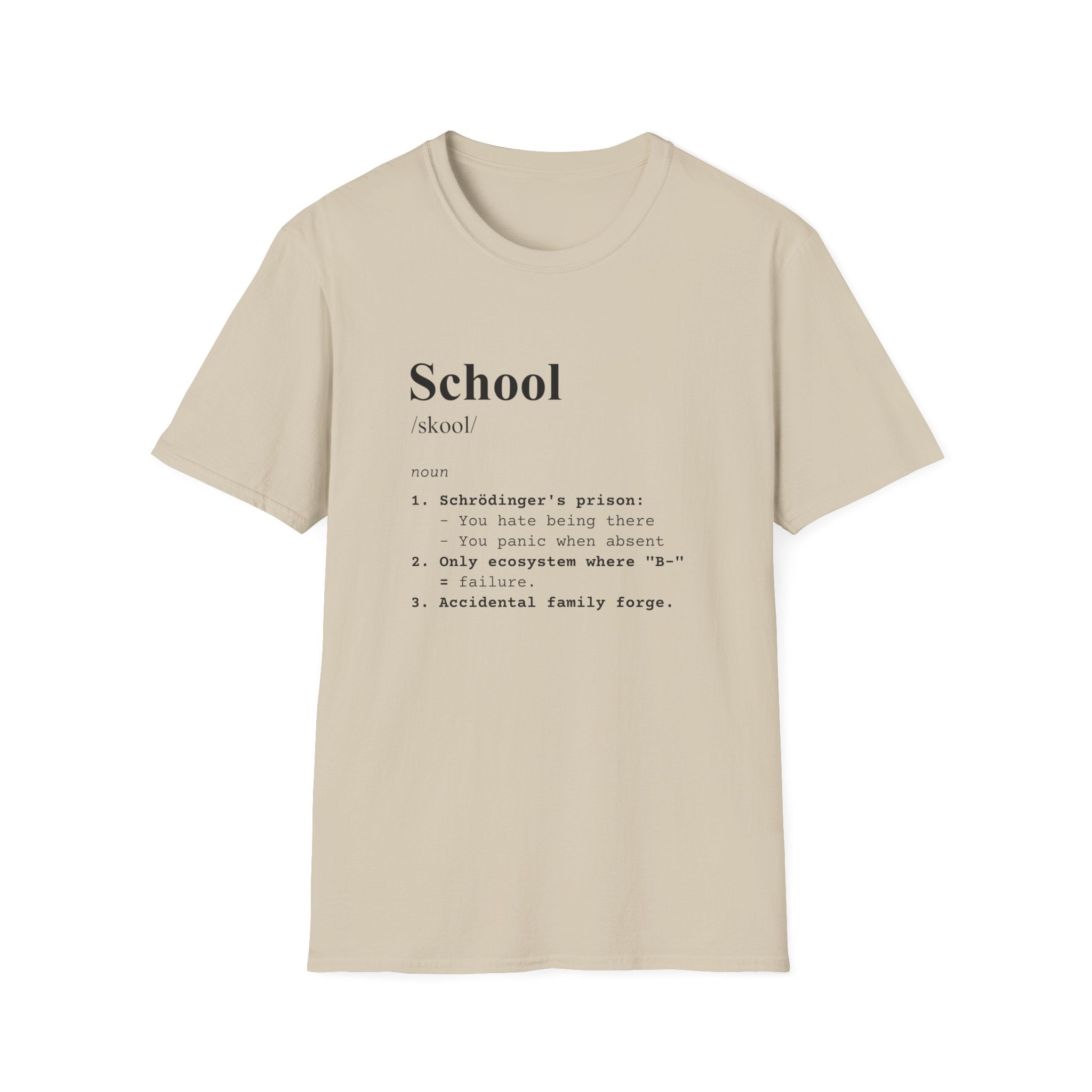 School Definition T-Shirt (V5) - Sand / S - T-Shirt