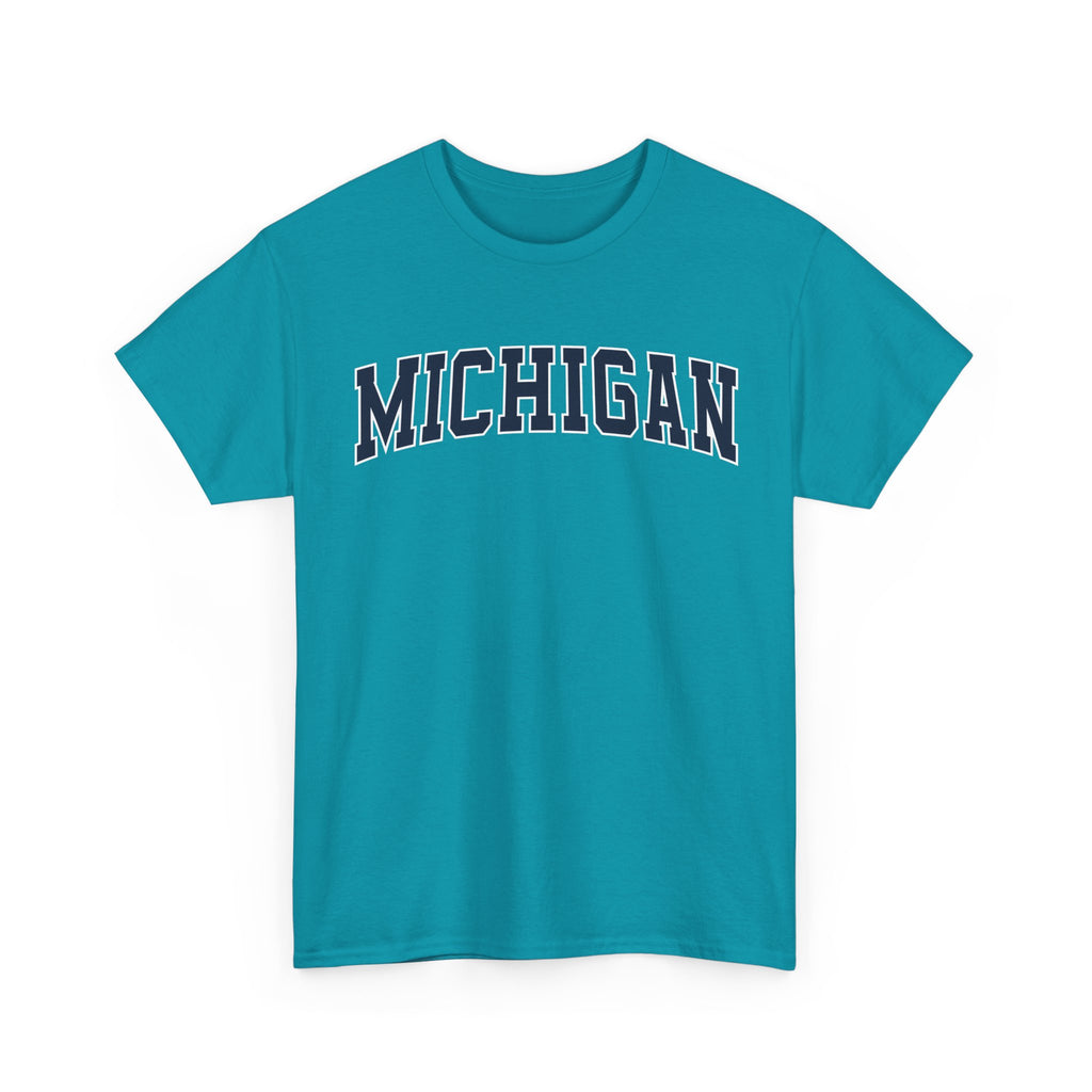 Michigan Vintage Varsity Unisex T-shirt - Tropical Blue / S - T-Shirt