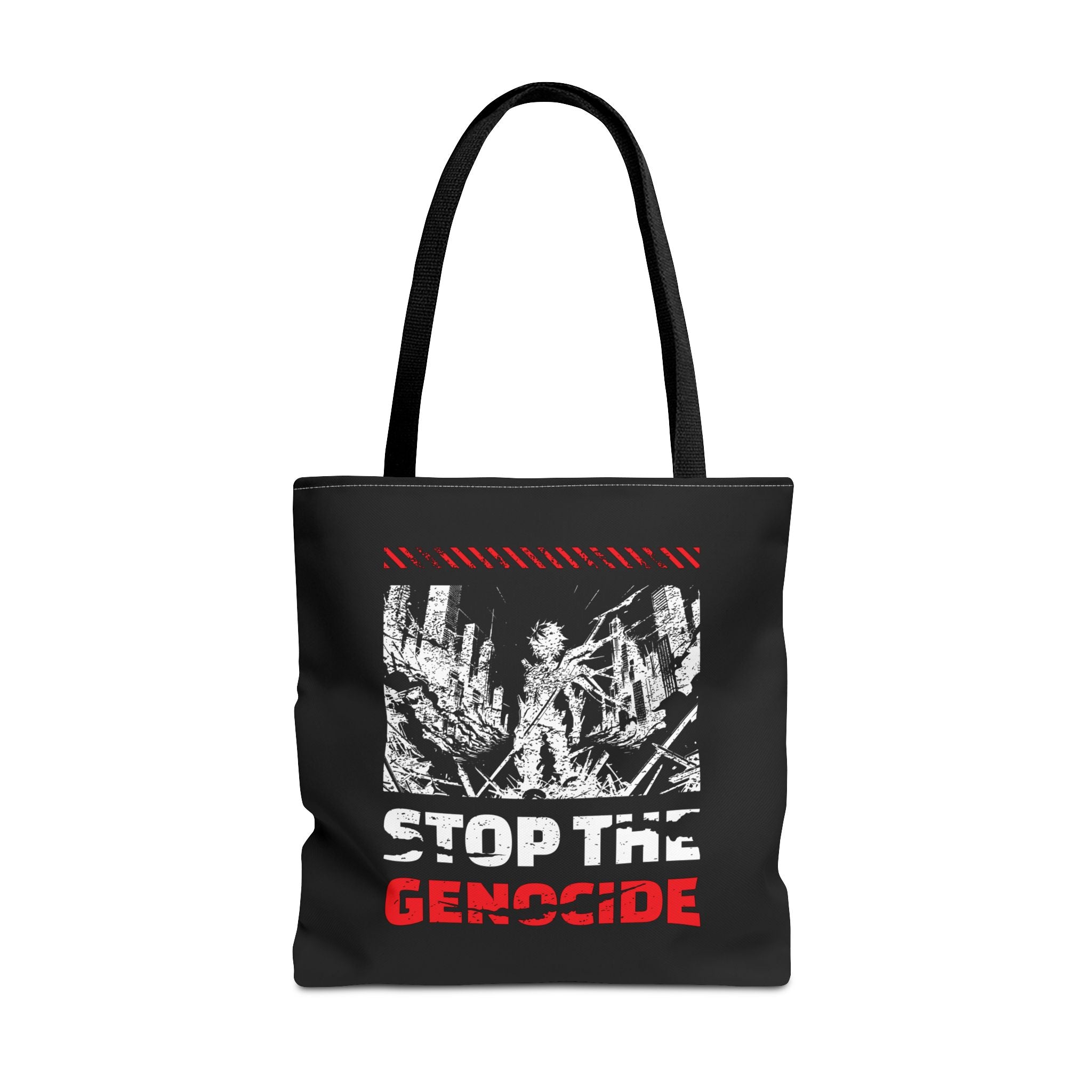 Stop the Genocide Tote Bag - 18’’ × / Black - Bags