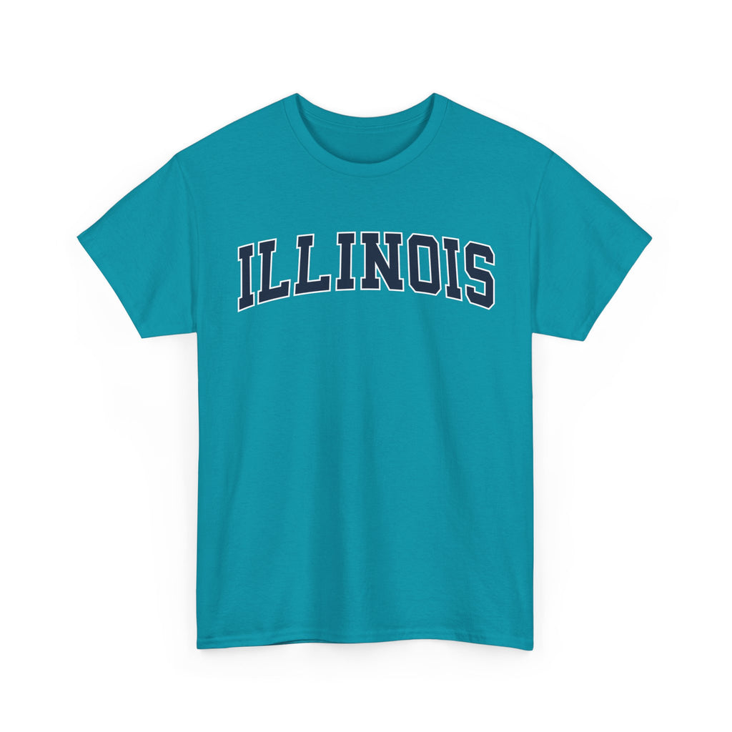 Illinois Vintage Varsity Unisex T-shirt - Tropical Blue / S - T-Shirt