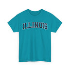 Illinois Vintage Varsity Unisex T-shirt - Tropical Blue / S - T-Shirt