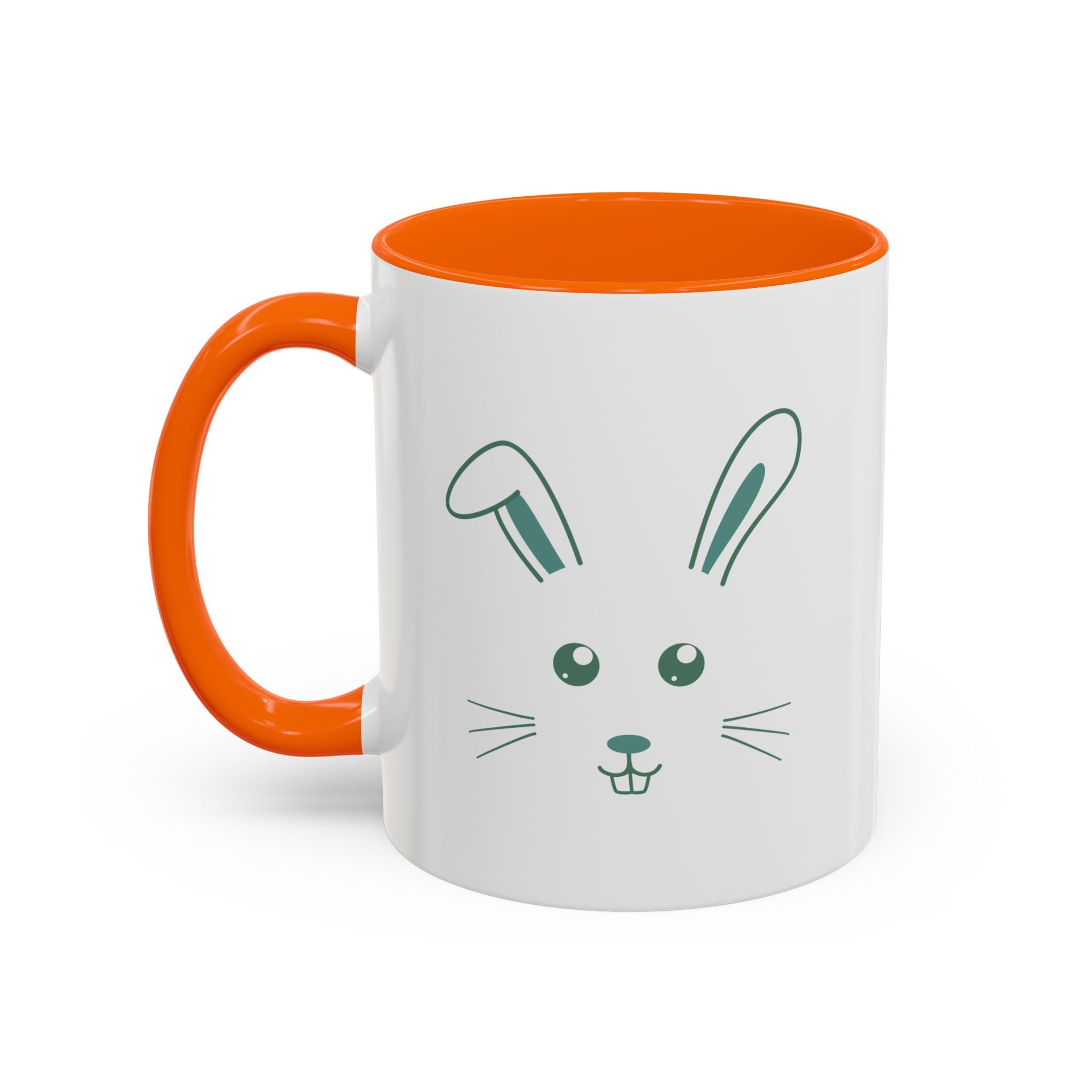 Cute Bunny Rabbit Accent Mug - 11oz / Orange