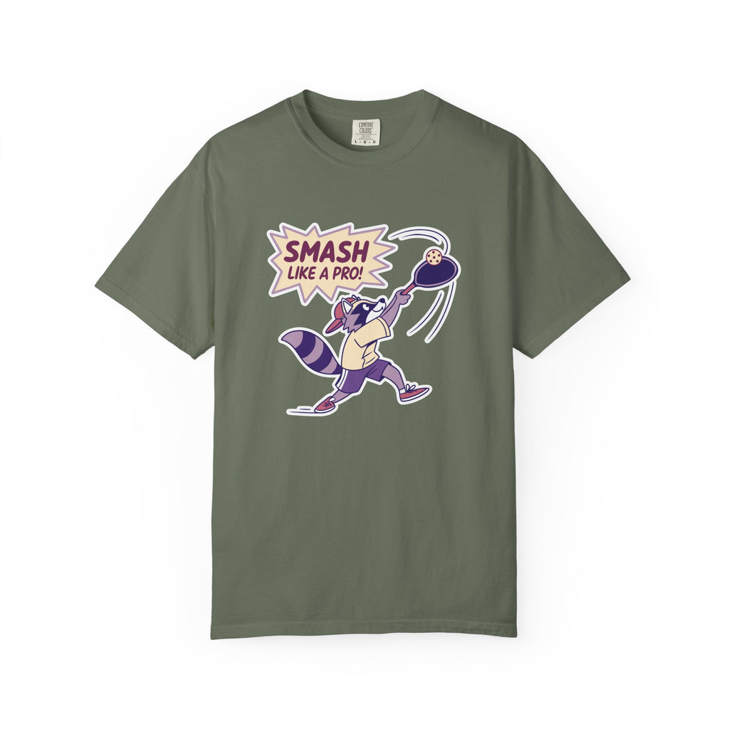 ’Smash Like A Pro’ Pickleball T-Shirt | Retro Sports Quote Tee for Men & Women - Moss / S