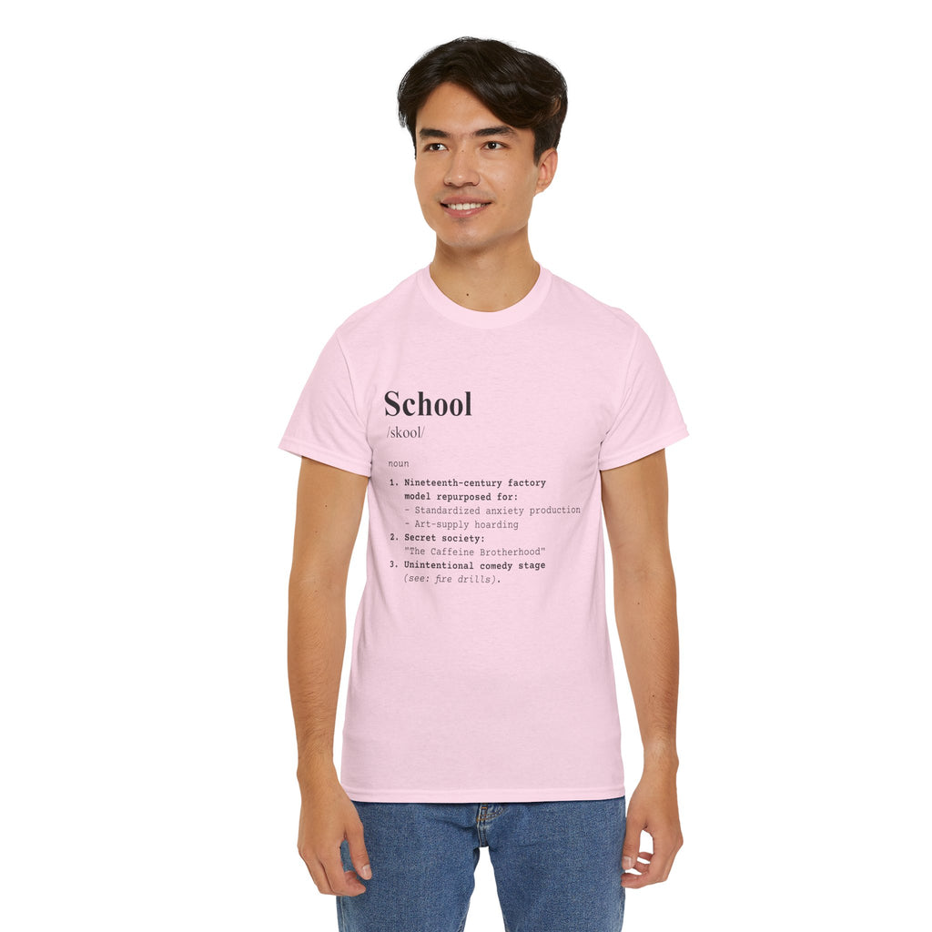 School Definition Unisex Tee Perfect for Students Teachers Casual Wear Back to School Birthday Gifts Graduation