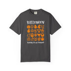 Drink It or Treat Halloween T-Shirt: Spooky Fun Graphic Tee with 25 Icon Design - Graphite / S - T-Shirt