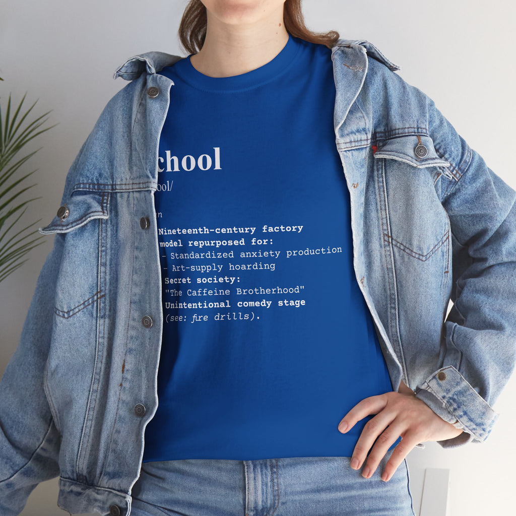 School Definition Unisex Tee Perfect for Students Teachers Casual Wear Back to School Birthday Gifts Graduation