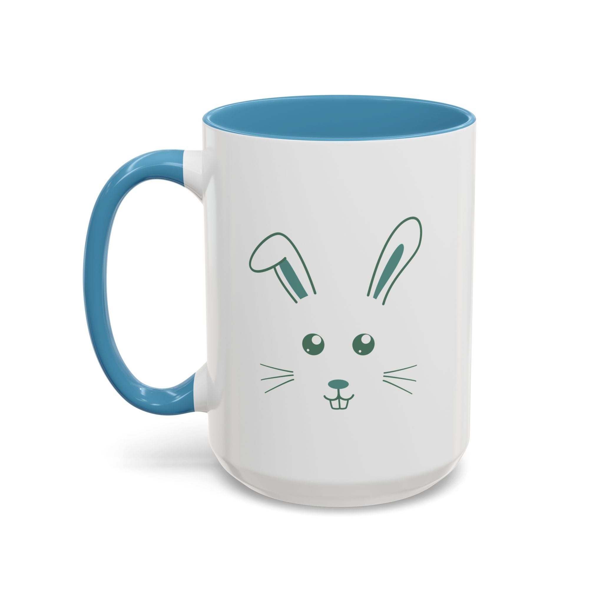 Cute Bunny Rabbit Accent Mug - 15oz / Light Blue