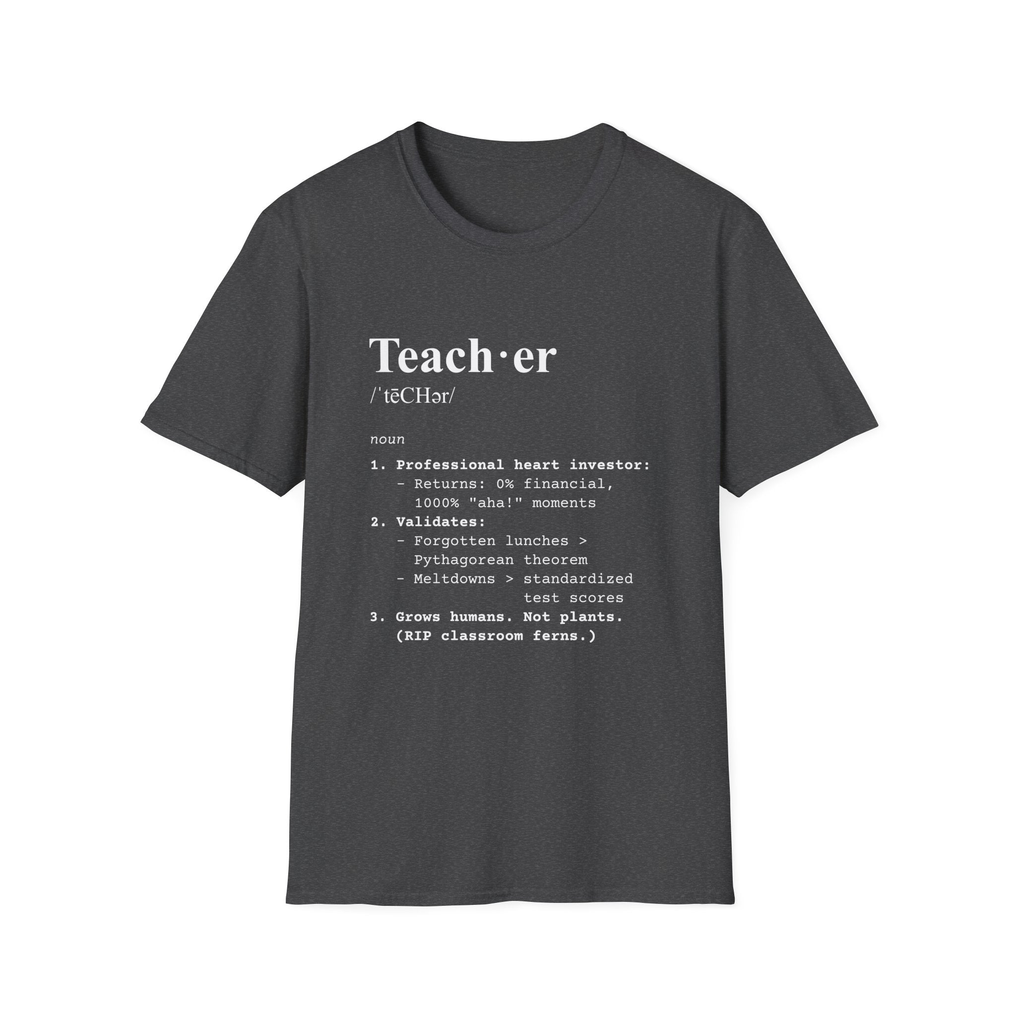 Teacher Definition T-Shirt (V4) - Dark Heather / S - T-Shirt