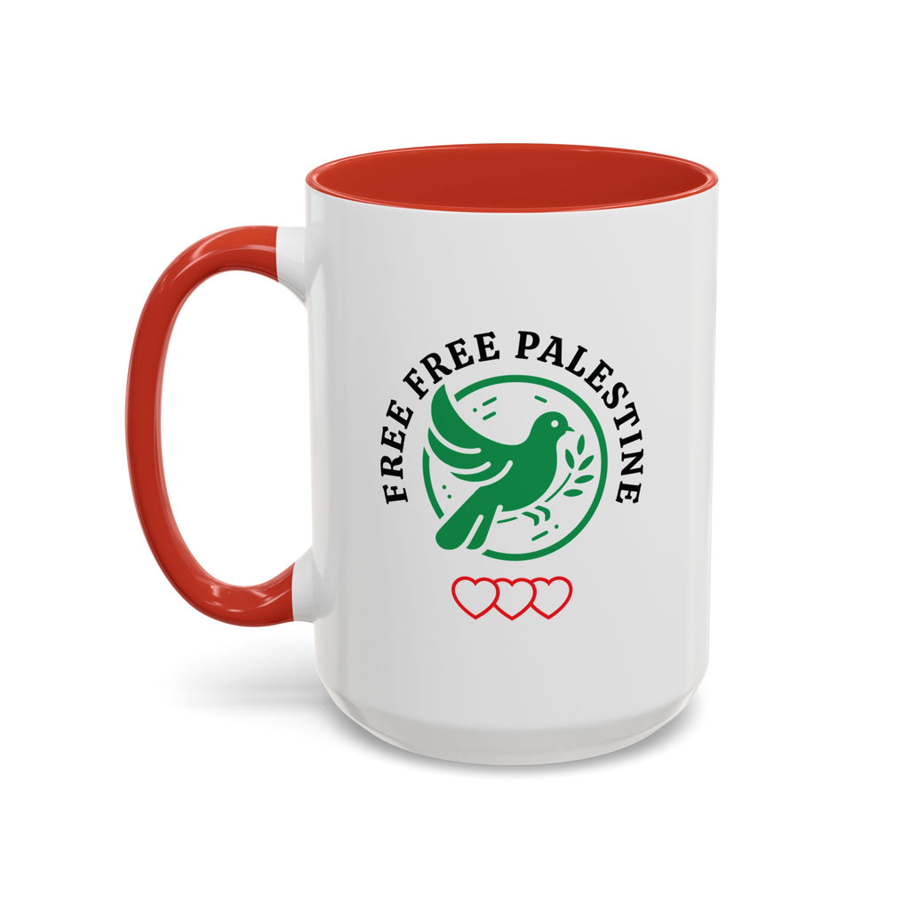 Free Palestine Accent Coffee Mug - 15oz / Red