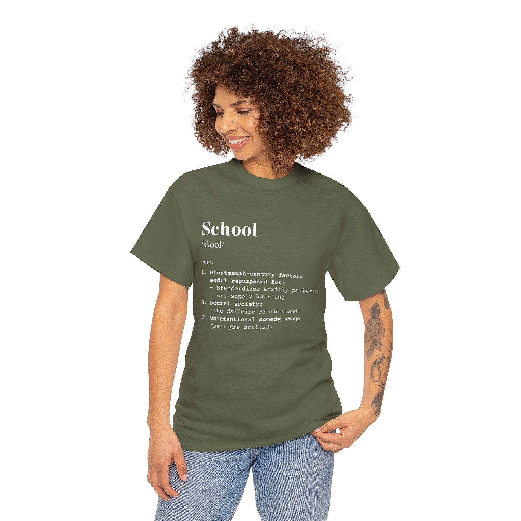 School Definition Unisex Tee Perfect for Students Teachers Casual Wear Back to School Birthday Gifts Graduation