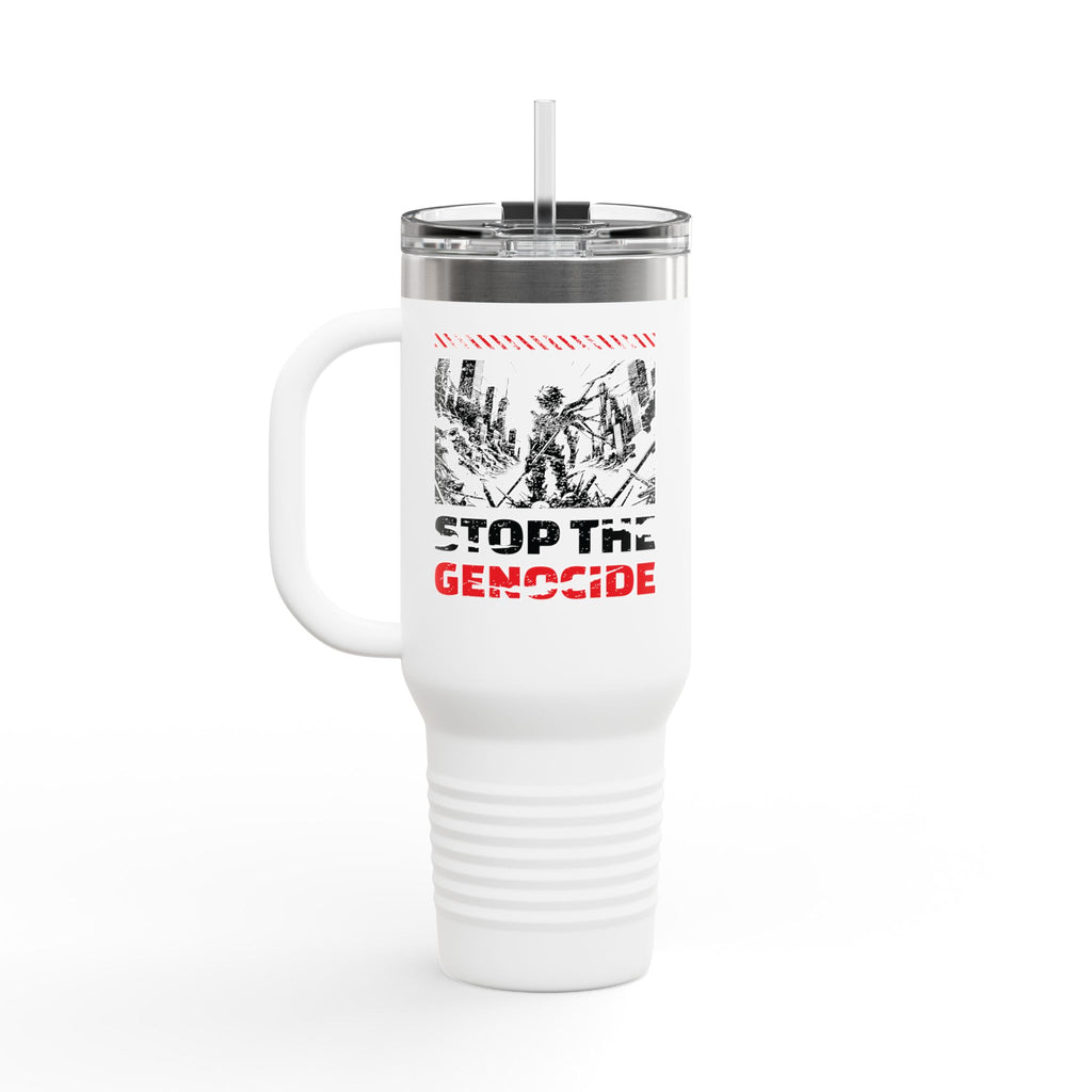 Stop the Genocide Insulated Travel Mug - 40oz / White