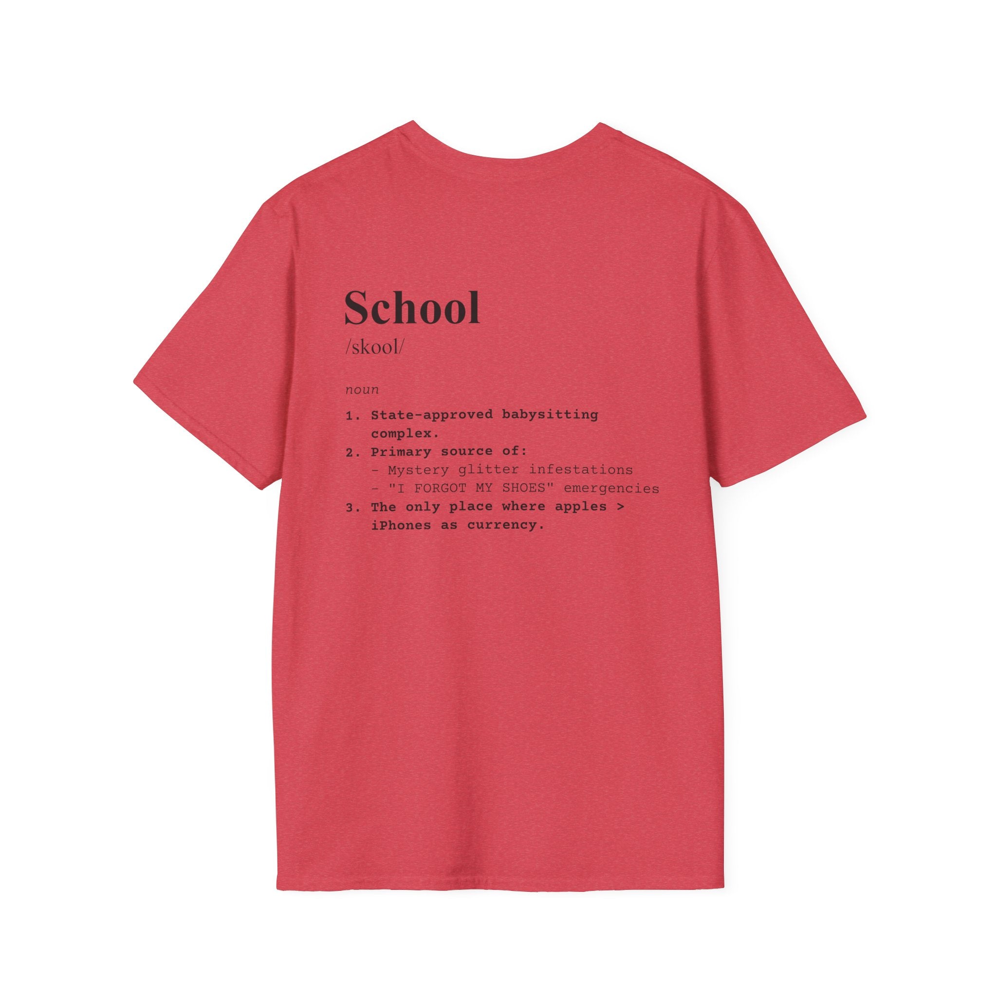 School Definition T-Shirt (V2 - Back Print) - Heather Red / S - T-Shirt