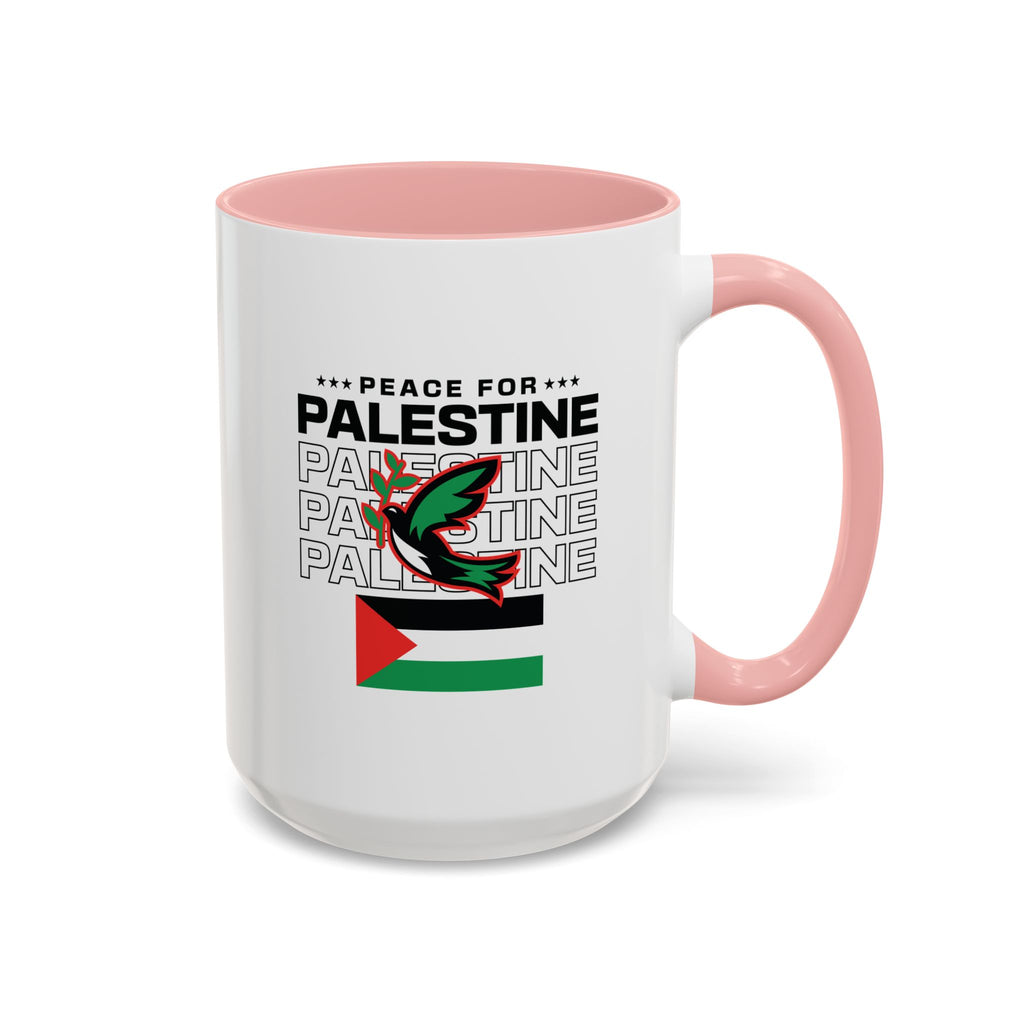 Peace for Palestine Accent Coffee Mug