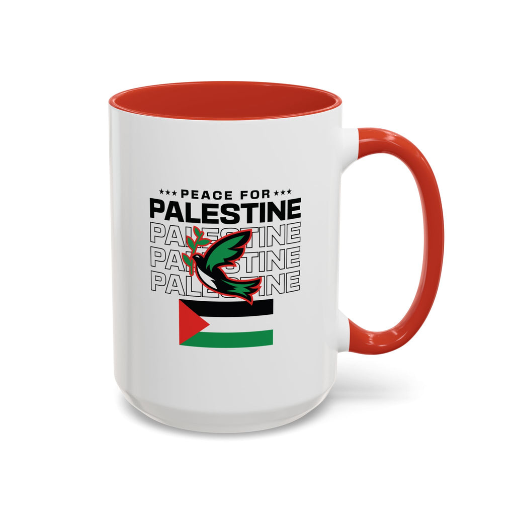 Peace for Palestine Accent Coffee Mug