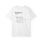 Teacher Definition T-Shirt (V1 - Back Print) - White / S - T-Shirt