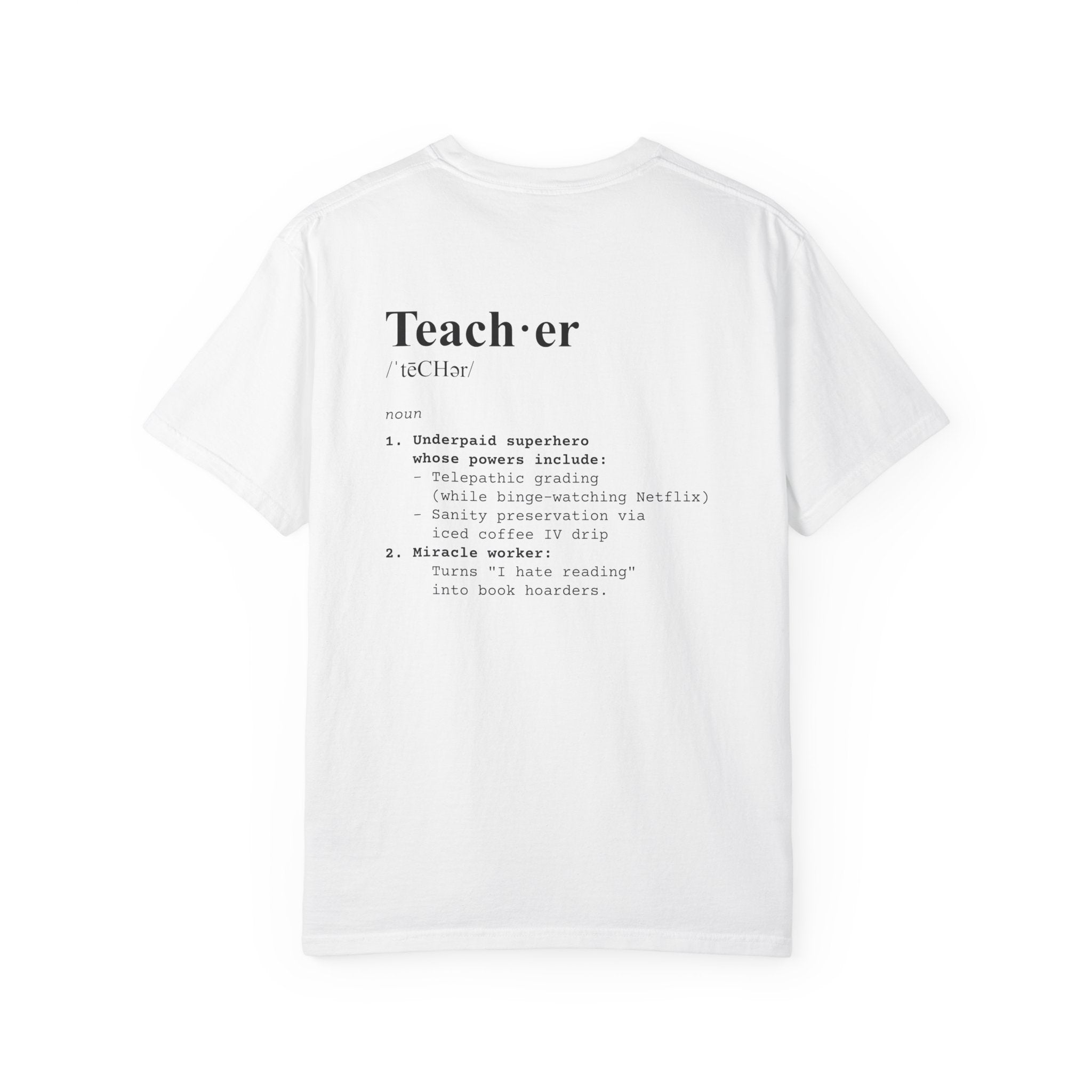 Teacher Definition T-Shirt (V1 - Back Print) - White / S - T-Shirt