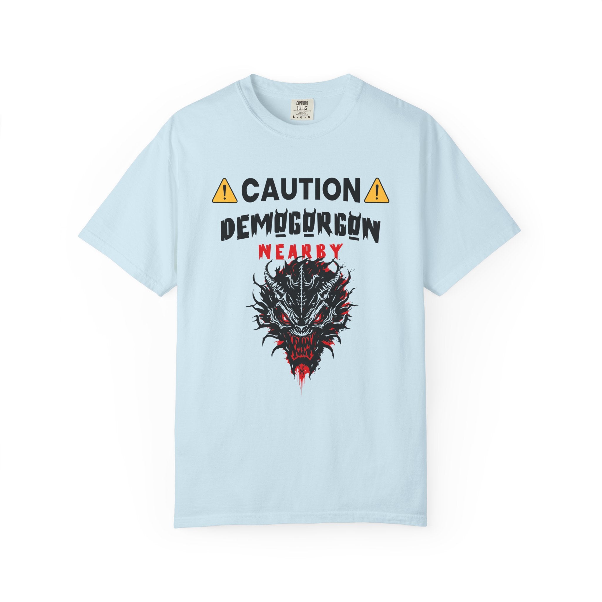 ⚠️ Caution: Demogorgon Nearby T-Shirt - Chambray / S - T-Shirt