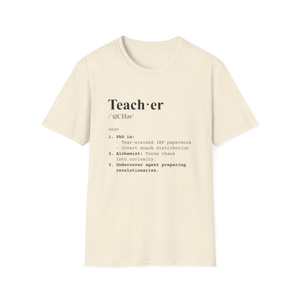 Teacher Definition T-Shirt (V5) - Natural / S - T-Shirt