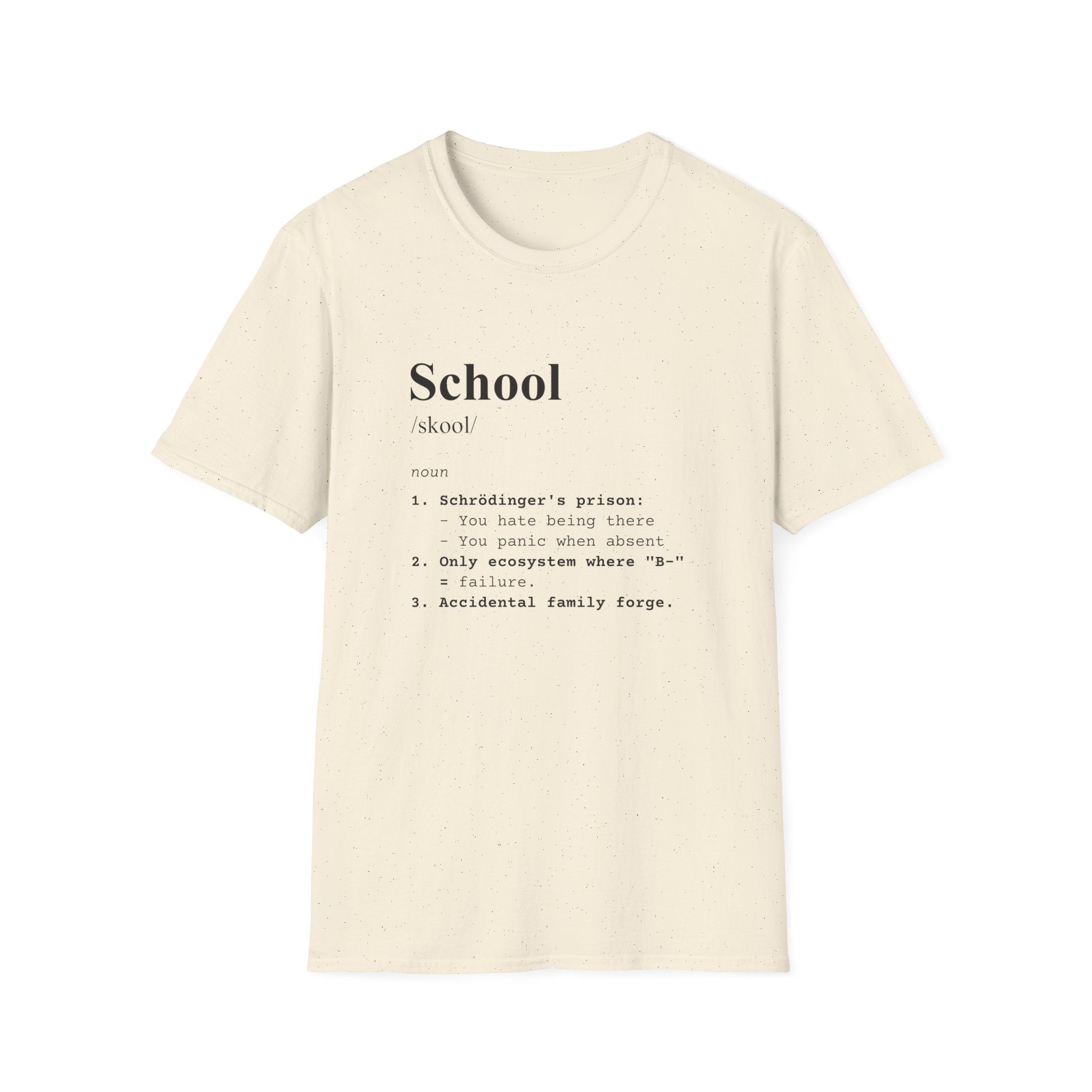 School Definition T-Shirt (V5) - Natural / S - T-Shirt