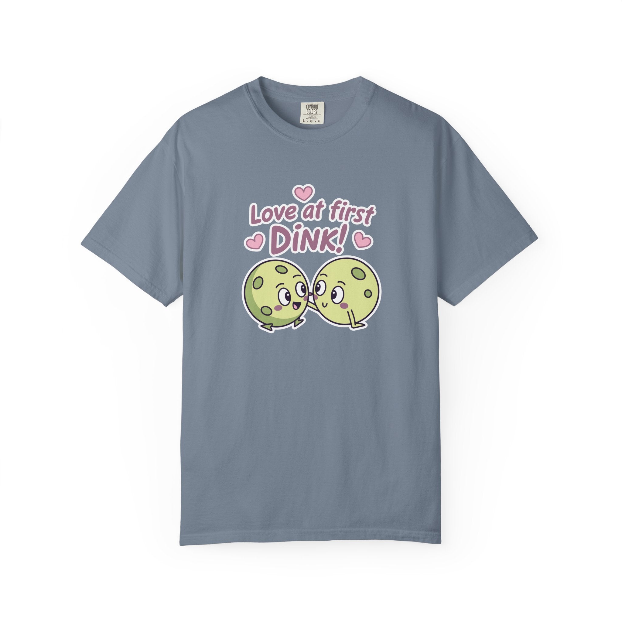 ’Love At First DINK’ Pickleball T-Shirt | Funny Couples Gift Tee - Blue Jean / S